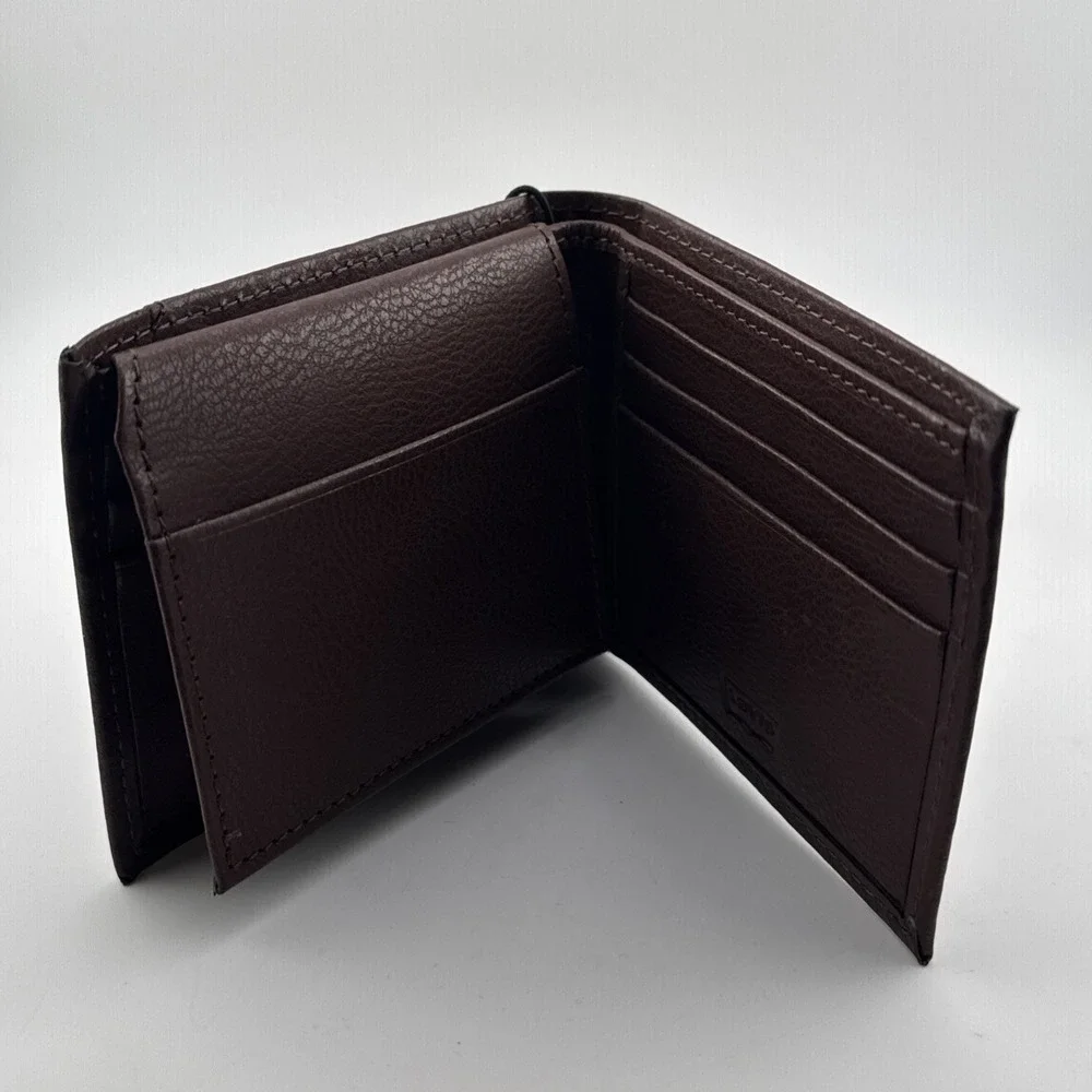 Levi's Men's RFID Bifold Leather Wallet Slim Classic Billfold